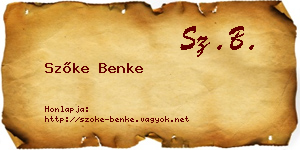 Szőke Benke névjegykártya